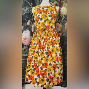 Vintage Sunflower Sun Dress